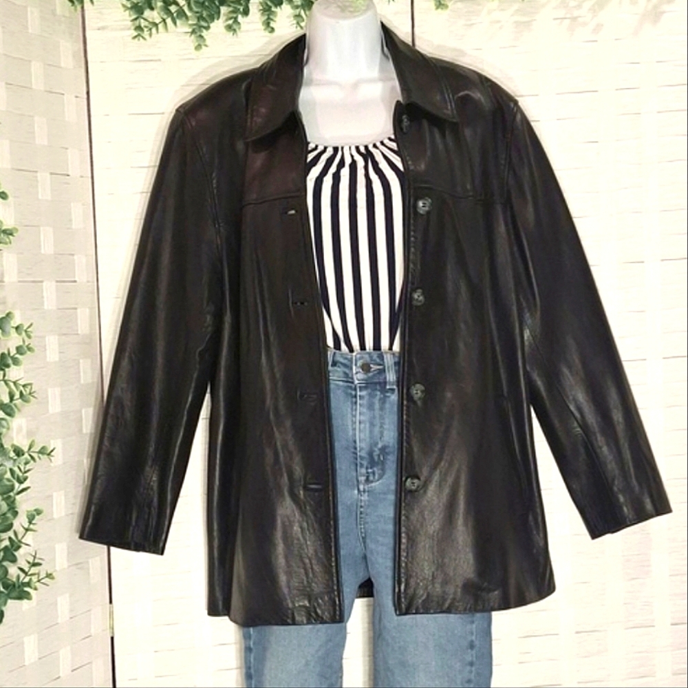 Henri Bendel Vintage Black Leather Jacket - Picture 14 of 15